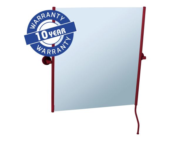 MERIDA STELLA RED LINE tilting mirror in a matt red frame with a handle for easy tilt angle adjustment, 50 x 60 cm, red